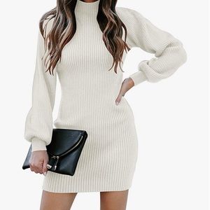 Cream sweater dress